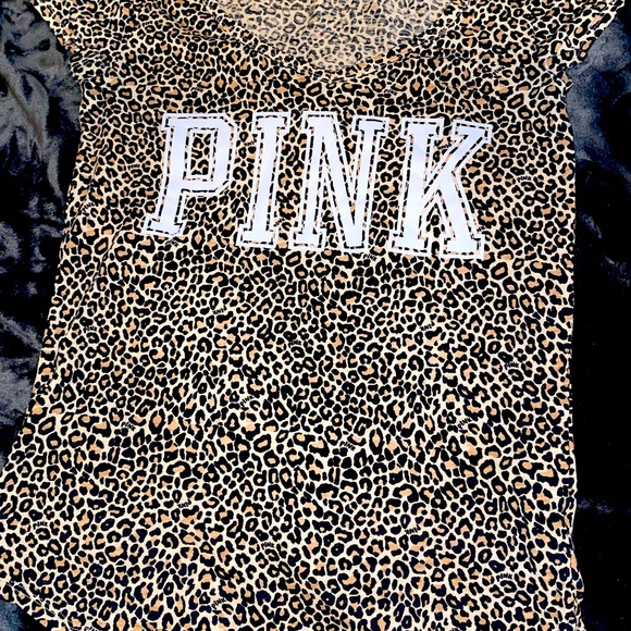 •Leopard Print Pajama Shirt from PINK. •Size Small - Picture 3 of 3